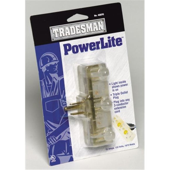 Coleman Cable PowerLite Triple Outlet Plug 4327C