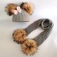 thumbnail image 4 of kids winter toddler baby kids faux fur butterfly ribbon tie hat cap beanie with 2 two double pom poms scarf ears hat for girl, 4 of 4