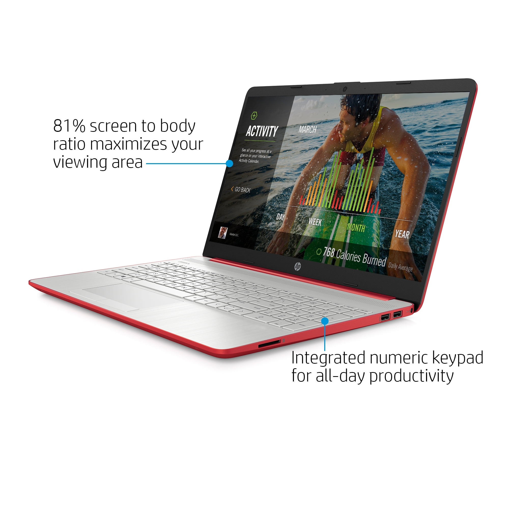 Dapper Aardewerk naaien HP 15.6" Laptop, Intel Pentium Silver N5000, 4GB RAM, 128GB SSD, Windows 10  Home with Office , Scarlet Red, 15-dw0083wm - Walmart.com