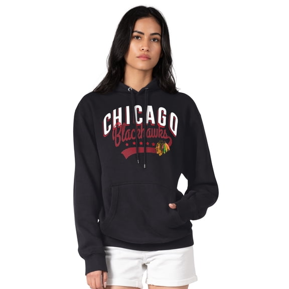 Women's G-III 4Her by Carl Banks  Black Chicago Blackhawks Filigree Logo Pullover Hoodie