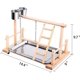 thumbnail image 4 of Bird Playgroud Parrots Wood Perch Playstand Stand Playpen Ladder with Feeder Seed Cups, Bird Ropes, Toys Exercise Play for Cockatiels, Conures, Parakeets, Finch Small Animals, 4 of 5