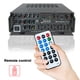 thumbnail image 5 of Amplificador de poder Amplificador de potencia estéreo para cine en casa para coche, receptor BT de 2 canales, amplificador de audio, ecualizador EQ de 12 V/110 V, radio FM con 4 conectores de micrófo, 5 of 8