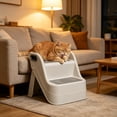 thumbnail image 5 of Foldable Plastic Pet Stairs Non Slip Climbing Step Lightweight Portable Ramp Ladder for Small Medium Senior Dogs Cats Bed Sofa Balcony Use,Gray, 5 of 6