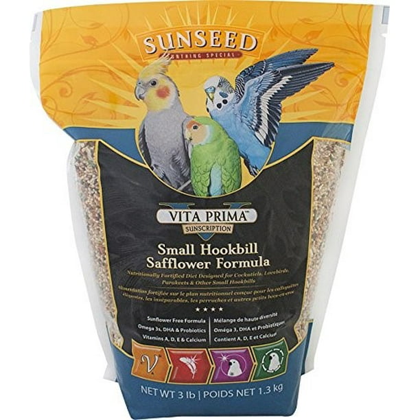 Sunseed Vita Prima Small Hookbill Safflower Formula Dry Bird Food, 3 Lb