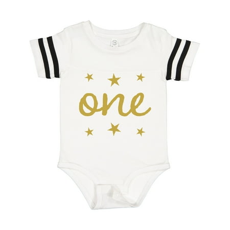 

Inktastic 1st Birthday Outfit One Gold Gift Baby Boy or Baby Girl Bodysuit