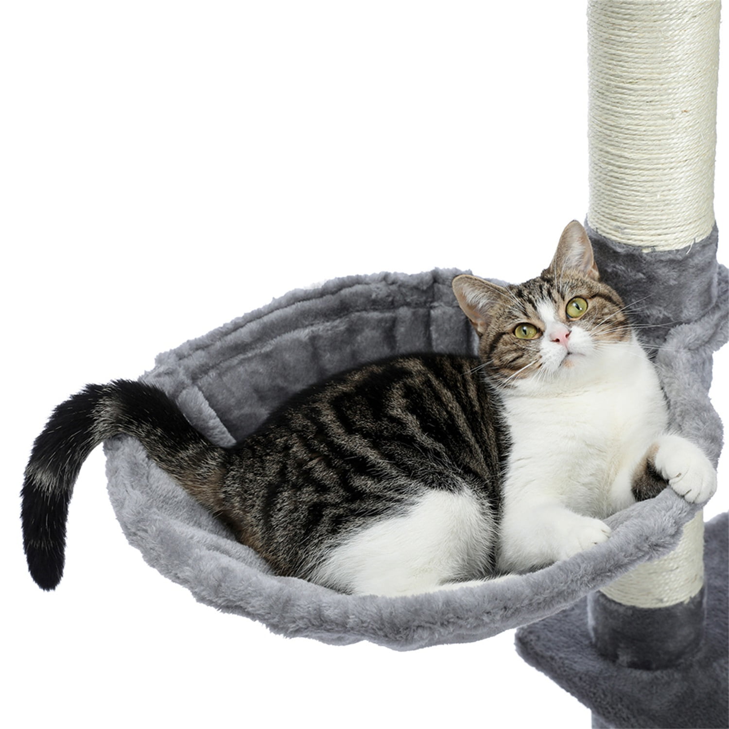 Pefilos 64" Multi-Level Cat Tower for Indoor Cat Tree for Large Cat Condo for Multiple Cats with Climbing Ladder, Feeding Bowl, Gray Pefilos 64" Multi-Level Cat Tower for Indoor Cat Tree for Large Cat Condo for Multiple Cats with Climbing Ladder, Feeding Bowl, Gray
