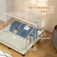 thumbnail image 4 of PawHut Small Animal Cage, Rolling Guinea Pig Cage with Water Bottle, Hay Feeder, Food Dish, Ramp, for Rabbits, Hedgehogs, 35" x 35" x 25", White, 4 of 9