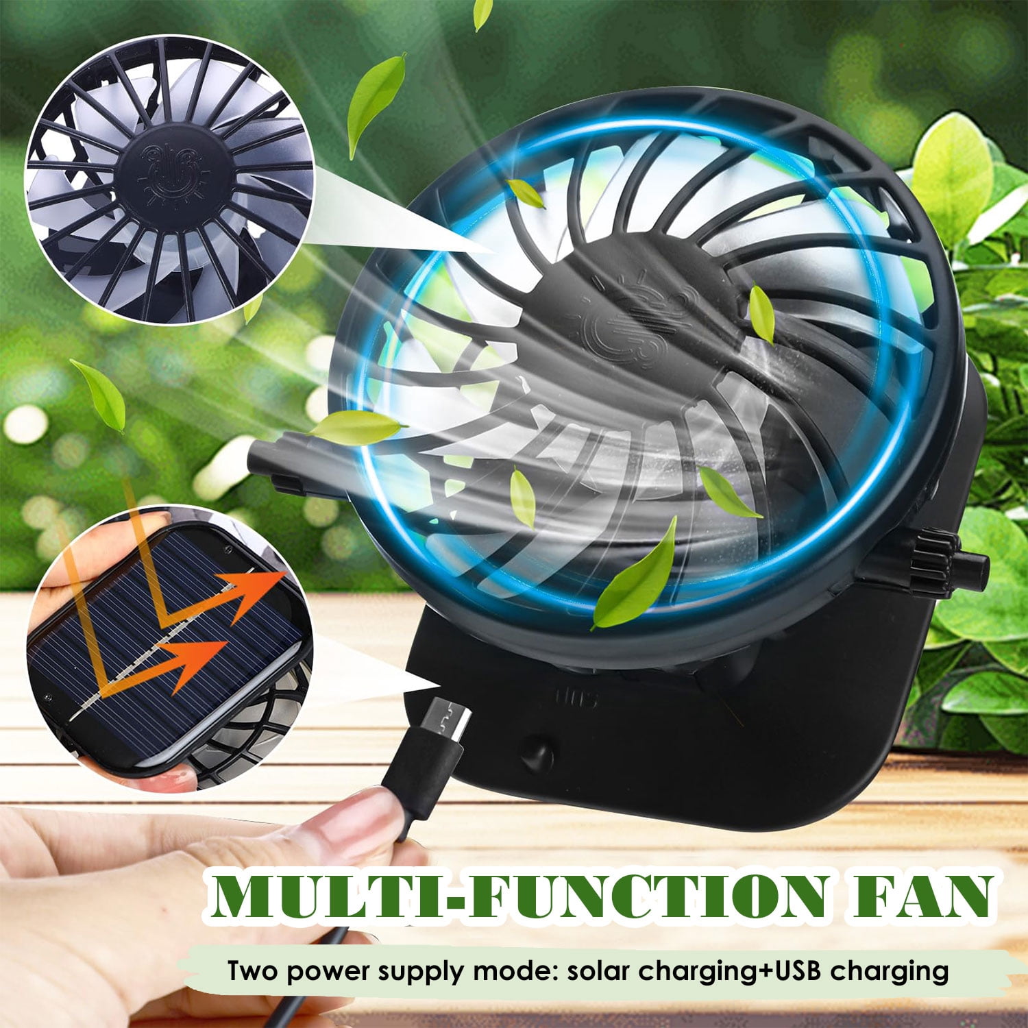 Solar Fan Hat with Mesh, AYAMAYA UPF50+ USB Charging Solar Fans Sun Hat with Mosquito Net & Wide Brim for Working Hiking