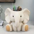 thumbnail image 2 of HEVIRGO Elephant Pen Holder Fading-resistant Resin Desk Organizer Multifunctional Office Decor Perfect Desk Accessories, 2 of 7