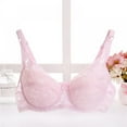 thumbnail image 2 of Saient Women Lace Bra Sexy Unlined Underwire Push Up Bra Lingerie Intimates Bralette Women Full Lace Brassiere Underwear Bras,Pink,32B, 2 of 5