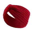 thumbnail image 2 of Tittly Headbands for Women Head Scarf Women Knitted Headband Stylish Warm Knitted Headband In Solid Color Fascinators Hats Head Scarf Red One Size, 2 of 3