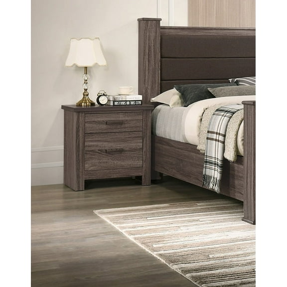 Dtwnek 2 Drawers Wooden Nightstand Bedside Table Storage