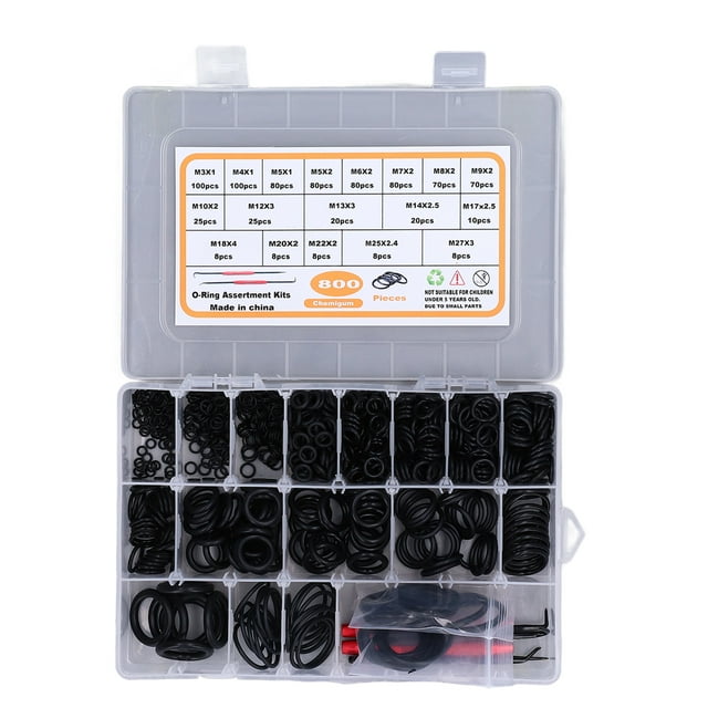 Kit de anillos NBRO, surtido de anillos tóricos de 800 piezas, kits surtidos de anillos tóricos, anillos tóricos elaborados por expertos NikouMX herramienta
