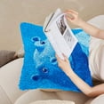 thumbnail image 4 of Latch Hook Pillow Kits Cartoon Cute Hippo Stamped DIY Handamade Pillowcase Crochet Yarn Hook and Latch Emboridery Throw Pillow cover for Home Sofa Decor 43x43cm(11), 4 of 8