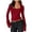 Red, variant on Women's Winter Fall Bell Long Sleeve Shirts Cute Going Out Top Lace Trim Square Neck Double Lined Casual Slim Fit Basic Tops (Black, S)