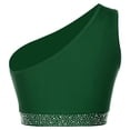 thumbnail image 4 of Doomiva Women's Lyrical Dance Dress Rhinestone Crop Top with Skirted Leotard Ballet Dance Outfit Green XL, 4 of 6