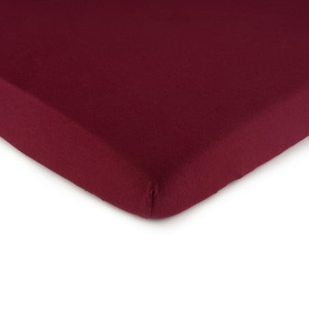 SheetWorld 100% Cotton Jersey Crib Sheet Set 28 x 52  Burgundy - Includes Fitted  Flat  & Baby Pillow Case