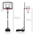 thumbnail image 4 of Soozier Panier de Basket 5-7 Pieds avec Support, Hauteur Réglable avec Roues pour Enfants et Jeunes en Extérieur, 4 of 9