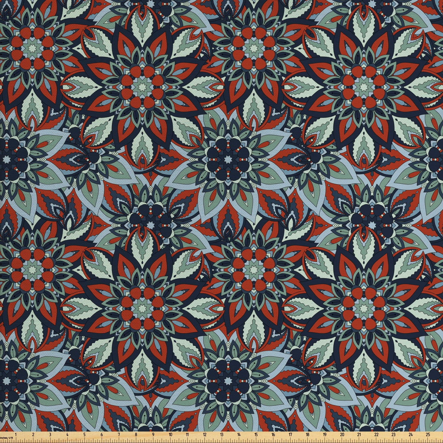 Ottoman Fabric by The Yard, Vintage Floral Motifs from Culture