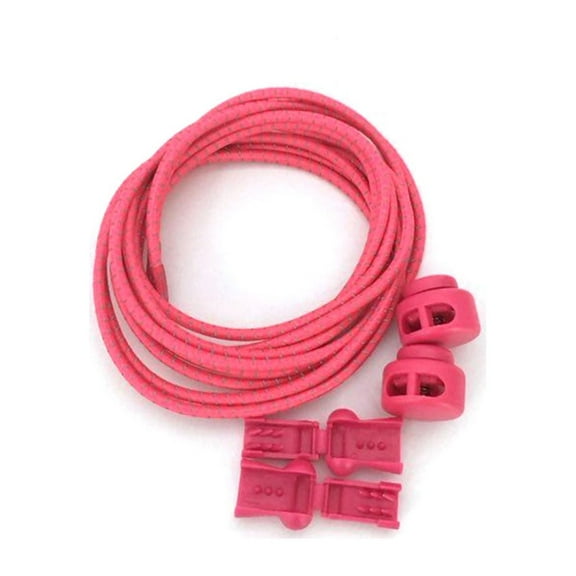 HONITANO 1 Pair Pink Reflective Shoelaces for Trainers with Stainless Steel Buckle for Hiking