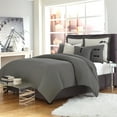 thumbnail image 2 of Michael Amini Fusion 7-piece Linen Blend Fabric Queen Duvet Set - Gray, 2 of 16
