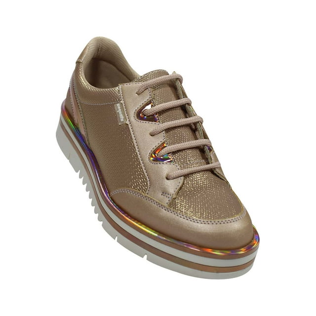 TENIS CASUAL COQUETA MUJER ORO SINTETICO 54902v LEON 54902vmp