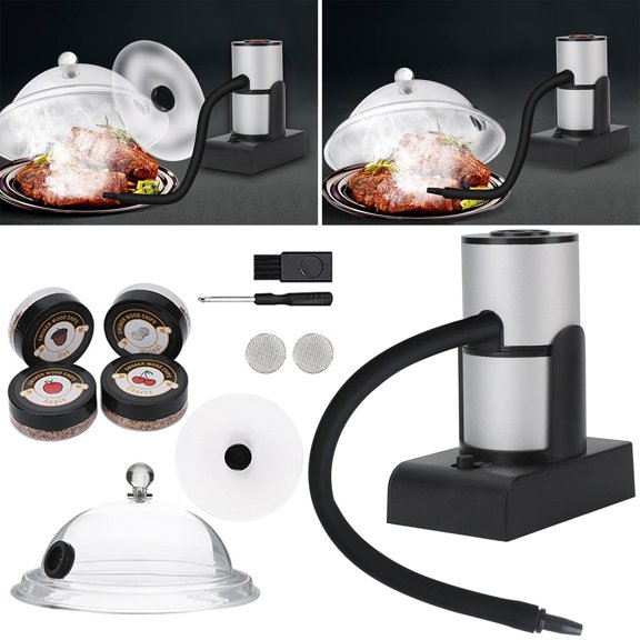Ahumador de alimentos fríos para bistec, carne, cóctel, , parrilla 2 pilas AA que funcionan con de mano Alimentos Ahumador de