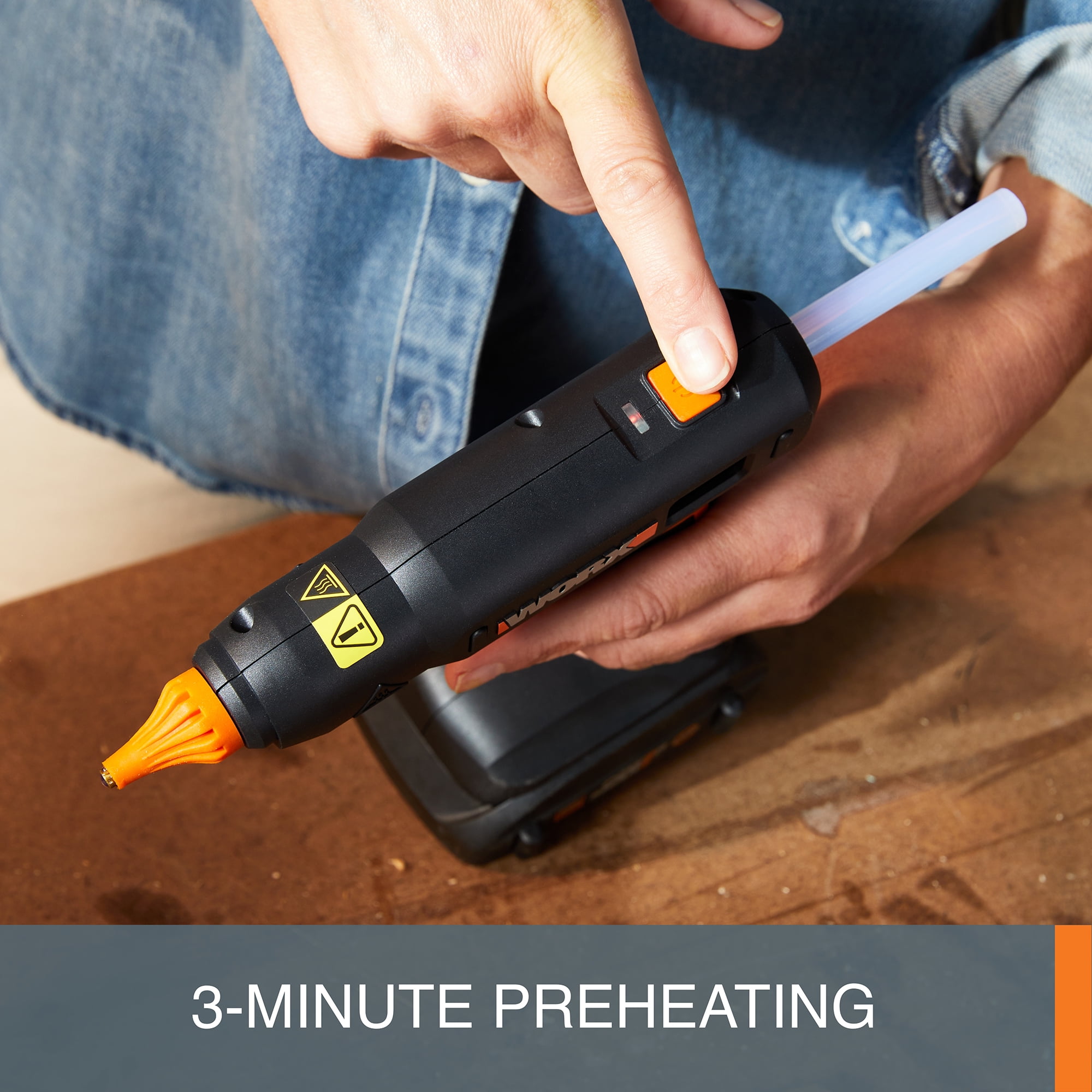 Worx WX045L.9 20V Power Share Full-Size Hot Glue Gun (No Battery and Charger Included - Tool Only)