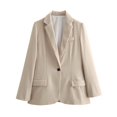 thumbnail image 2 of IMENGL Casual jacket with pockets long sleeve open front, Beige M, Size M-L, 2 of 9