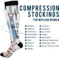 thumbnail image 4 of Coolnut Funny Llama Cactus Compression Socks Women Men for (20-30mmHg) Athletic Sports, Running, Travel Knee High Stockings Gift, 4 of 7