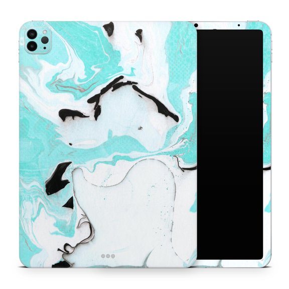 DesignSkinz Black and Teal Textured Marble Full-Body Skin Decal Wrap Cover for iPad (A1219/A1337)