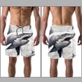 thumbnail image 3 of luoweisi Men's Beach Shorts Quick Dry Swim Trunks with Mesh Lining Shark L, 3 of 5