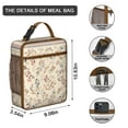 thumbnail image 3 of Botanical Insulated Lunch Bag Box Women Reusable Lunch Bag with Front Pocket Lunch Tote Portable Bag School Hiking, 3 of 6