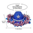 thumbnail image 3 of Yvsxxv Blue Dazzling Patriotic Sequin Cowgirl Hat, 4th of July Party Hat, 1 Pc, 3 of 7