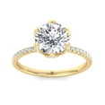 thumbnail image 2 of Parosi - Pave Center Prong Round Cut Moissanite Lab - Diamond Engagement Ring, 2 of 5