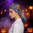 thumbnail image 4 of DORKASM Halloween Scrub Caps Women Caps Working Adjustable Tie Back Hats Light Blue One Size, 4 of 6