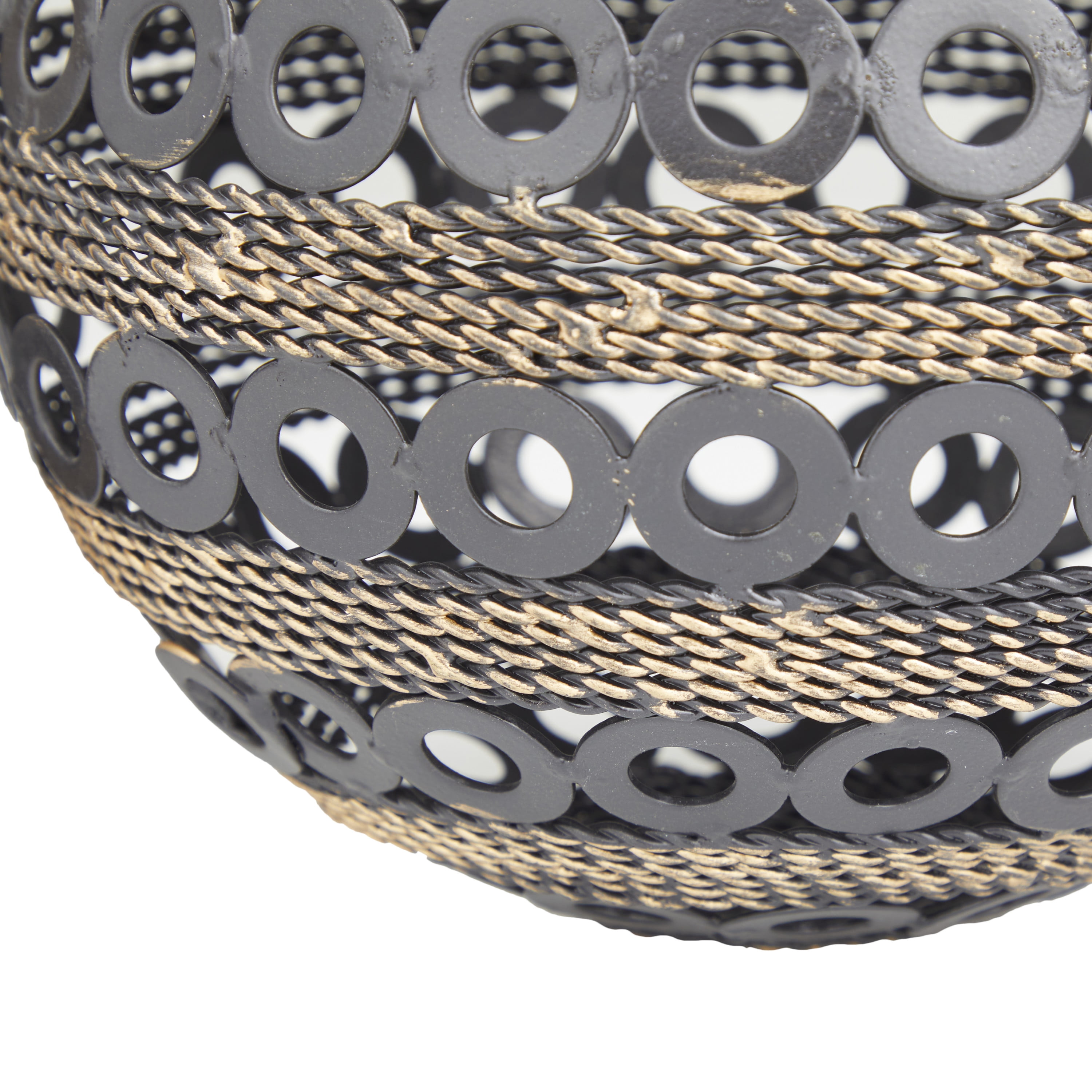 8", 6"W Gray Metal Geometric Sculpture, by DecMode (2 Count)