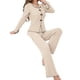 thumbnail image 3 of Conjuntos de Pijama para Mujer Ideales para Estar en Casa Conjunto Dos Piezas para Otoño Pijama de Larga Acanalada A Juego Ropa de Dormir y Estar en Casa Crema M, 3 of 9