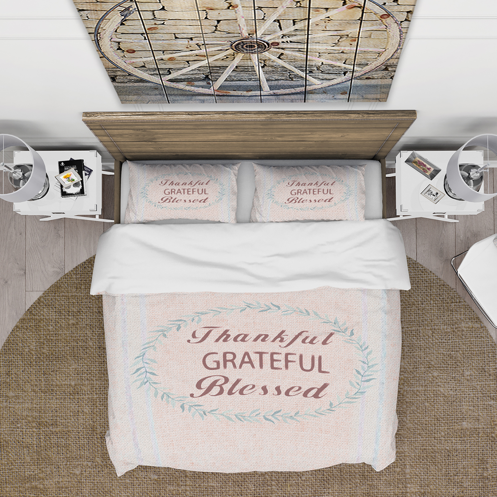 Designart 'Farmhouse Florals XXIII' Farmhouse Duvet Cover Set
