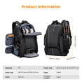 thumbnail image 6 of K&F CONCEPT Camera Backpack 25L Large Capacity Camera Bag for Photographers with Raincover Camera Case with 15.6" Laptop Compartment (Black), 6 of 7