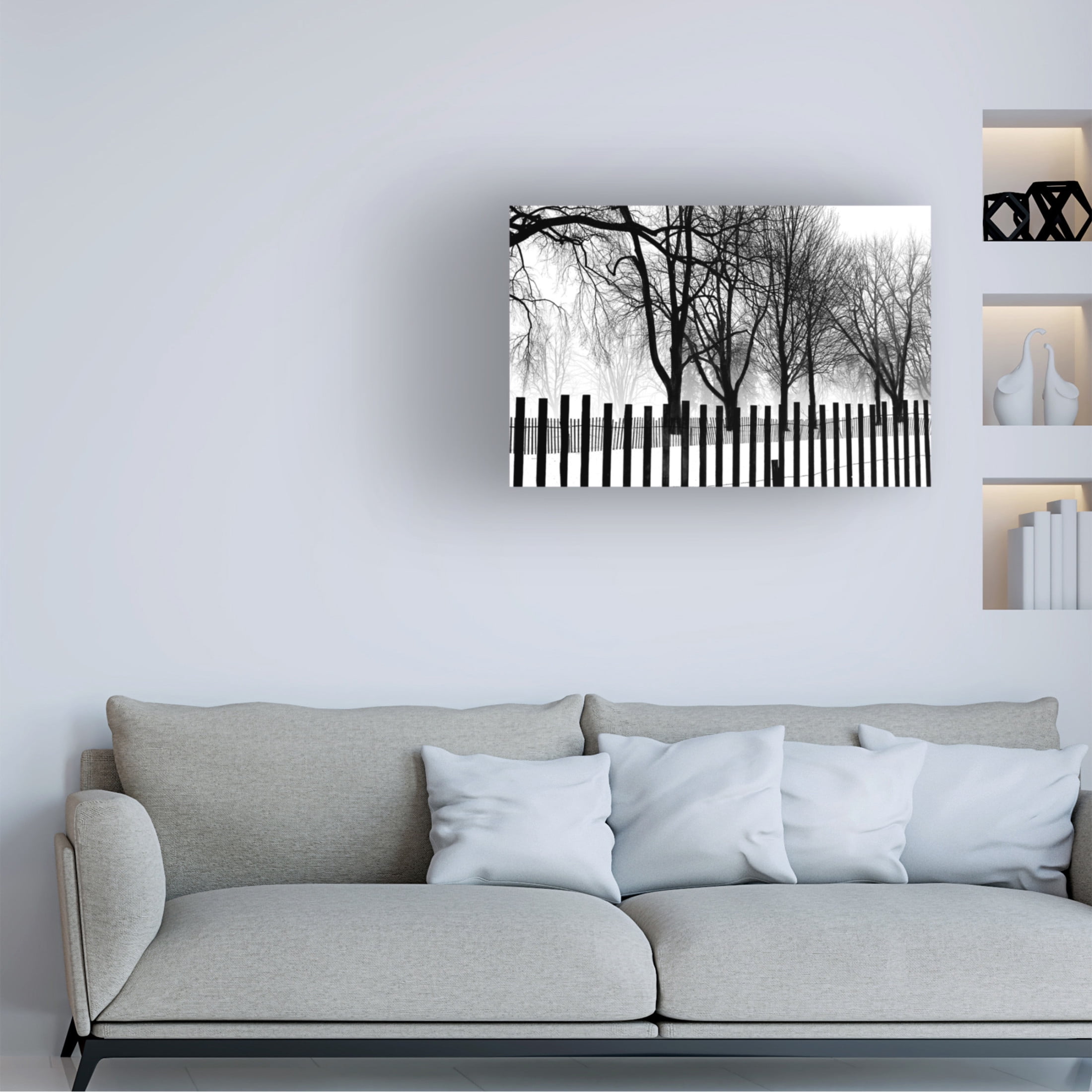 Canvas Wall Art - Clive Branson 'High Contrast Trees In Winter' Wall Art for Living Room, Bedroom, or Office Décor by Trademark Fine Art - 24 x 16 Inches