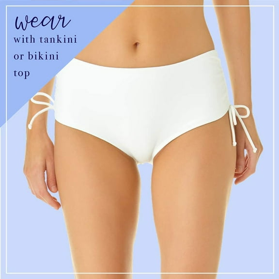 Gephdiin Swim Shorts Women Womens Bathing Suits Lingerie for Women Womens Swim Shorts Thongs for Women 1Pc Bikini Bottoms Polyester White M