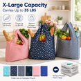 thumbnail image 2 of Foldable Reusable Shopping Tote Bags, Heavy-Duty, Washable, Fits in Pocket, Lightweight, 6 Pcs, 2 of 6