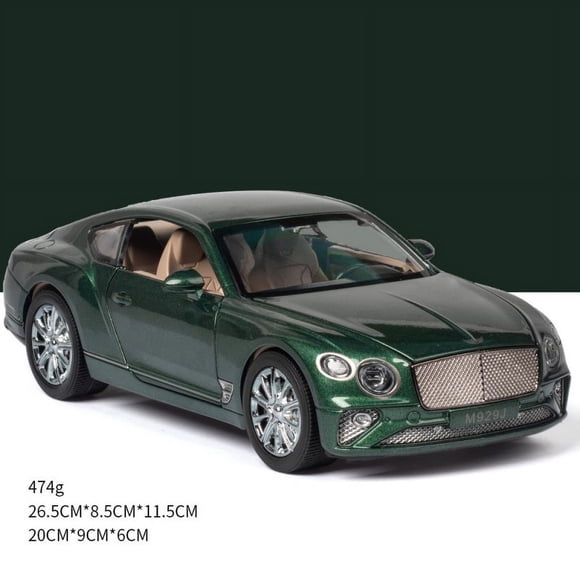 Simule 1:24 Voiture en Alliage Jouet avec Son Lumière Porte Modèle Ouvert pour Bentley Vert