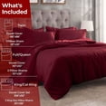 thumbnail image 4 of Superior 400 Thread Count Egyptian Cotton Duvet Cover Set, Full/Queen, Burgundy, 4 of 4