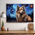 thumbnail image 3 of Keeshond Dog Canvas Prints of Starry Night Paintings Reproduction Post-Impressionism Artwork Framed Wall Art for Living Room Home decorations, 3 of 4