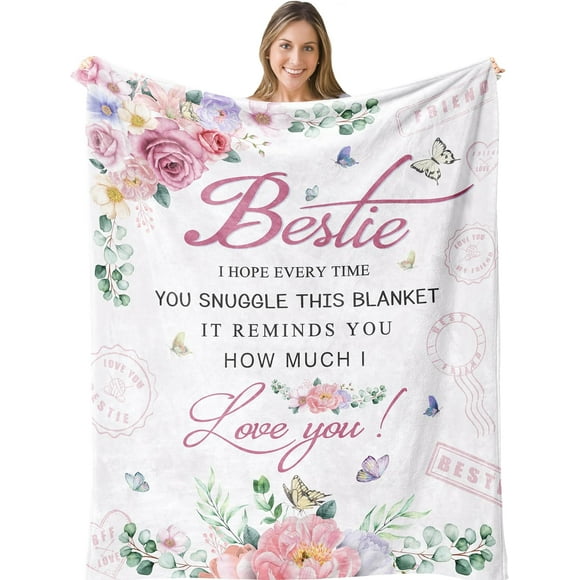 XZYG Bestie Gifts Gifts for Bestie Birthday Funny Gifts for Best Friend Women Best Friend Birthday Gifts for BFF Friendship Gifts Ideas for Best Friend Unique to My Bestie Blanket(50*60inch)
