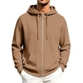 thumbnail image 2 of Mens Zip Up Hoodie Casual Plain Full Zipper Hooded Sweatshirt with Pockets Lightweight Athletic Activewear S, 2 of 5