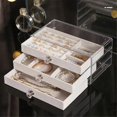 thumbnail image 2 of three drawer desktop jewelry storage box, 2 of 5