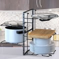 thumbnail image 5 of Auledio Pot and Pan Rack Organizer Holder, Kitchen Counter and Cabinet Organizer, Black, 5 of 8